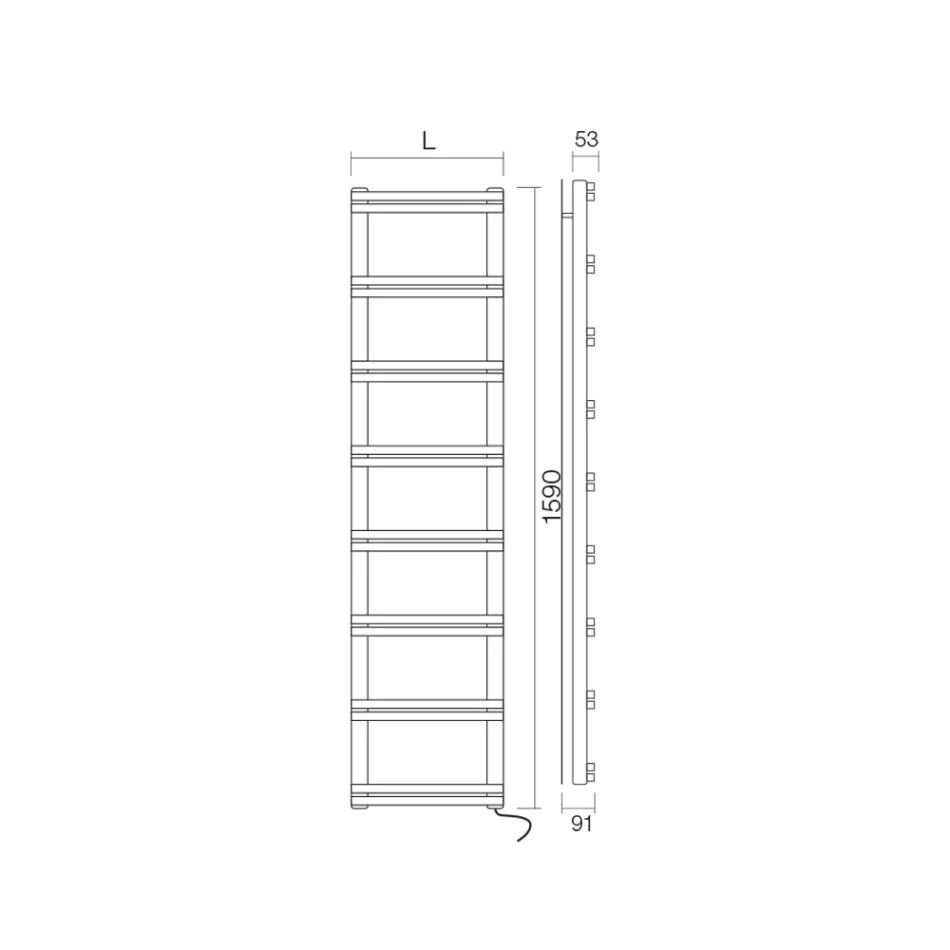 Elektrisk handdukstork med vertikala samlare Made in Italy - Ginger Viadurini