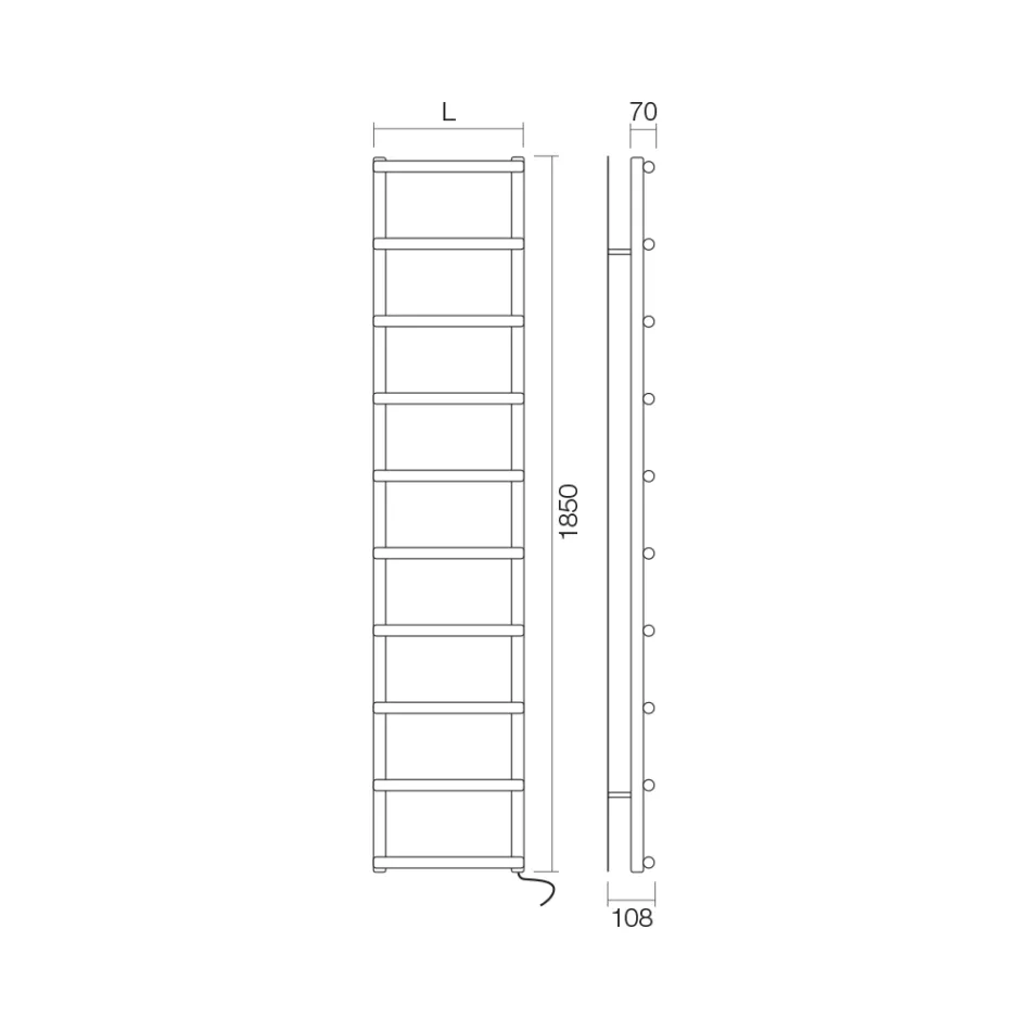 Elektrisk handdukstork med cirkulära element Made in Italy - Strawberry Viadurini