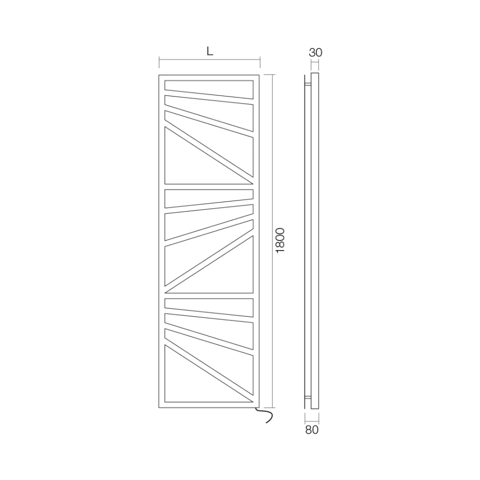 Elektrisk handdukstork med fyrkantiga element tillverkad i Italien - mandlar Viadurini