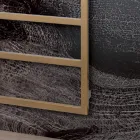 Elektrisk handdukstork med enkla linjer i stål Tillverkad i Italien - Pistasch Viadurini