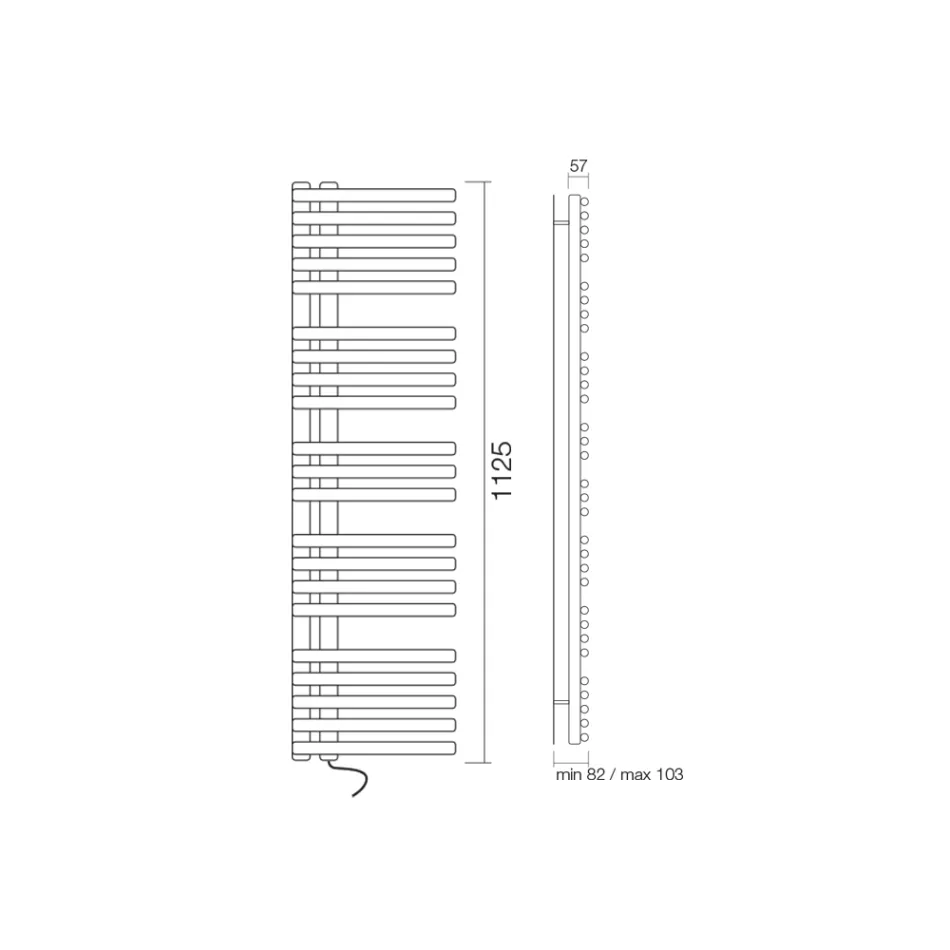 Elektrisk handdukstork i kolstål Tillverkad i Italien - surkörsbär Viadurini