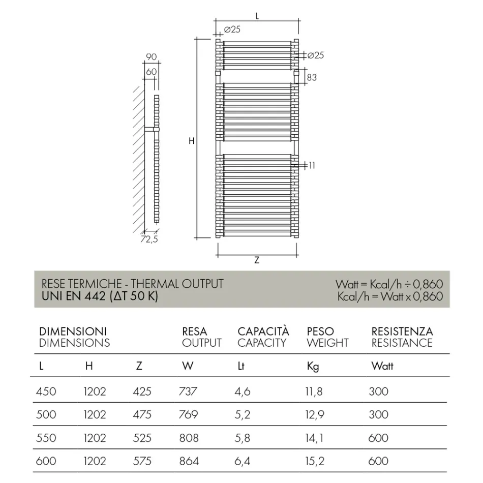Elektrisk handdukstork i stålkrom och guldfinish Made in Italy - Laura Viadurini