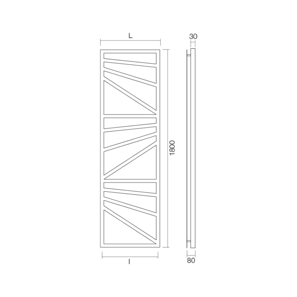 Hydraulisk handdukstork med fyrkantiga element tillverkad i Italien - mandlar Viadurini