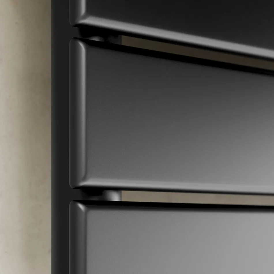 Hydraulisk handdukstork i svart kolstål tillverkad i Italien - Carezza Viadurini