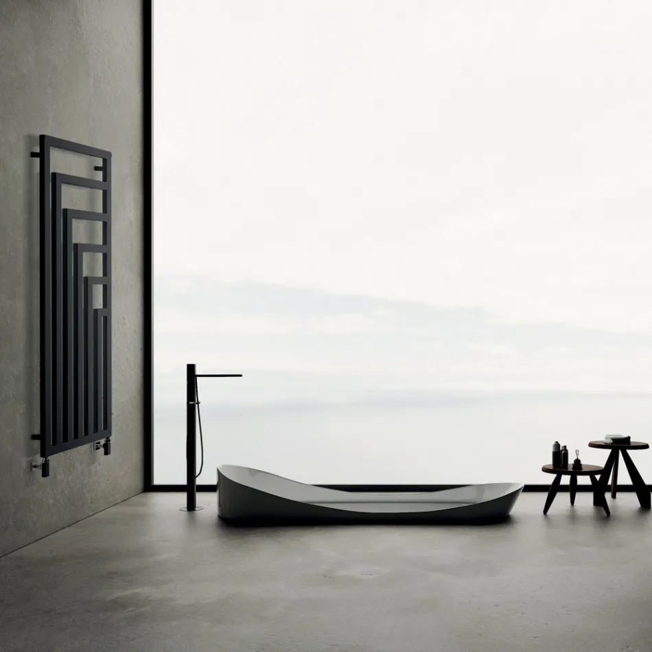 Hydraulisk handdukstork i stål med modern design tillverkad i Italien - Potentia Viadurini