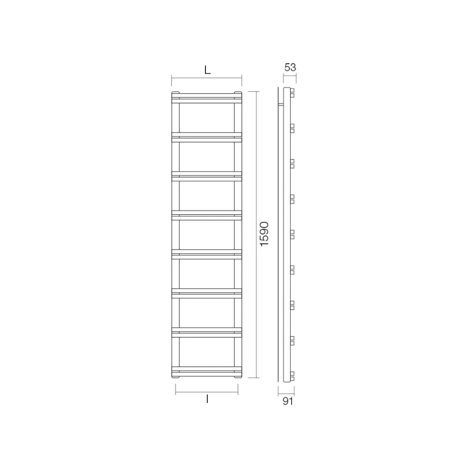 Blandad handdukstork med vertikala grenrör Made in Italy - Ginger Viadurini