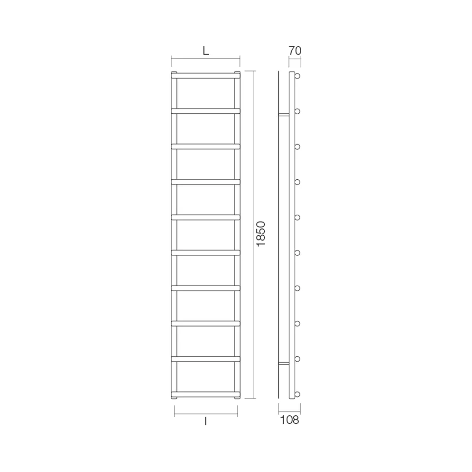 Blandad handdukstork med cirkulära element Made in Italy - Strawberry Viadurini