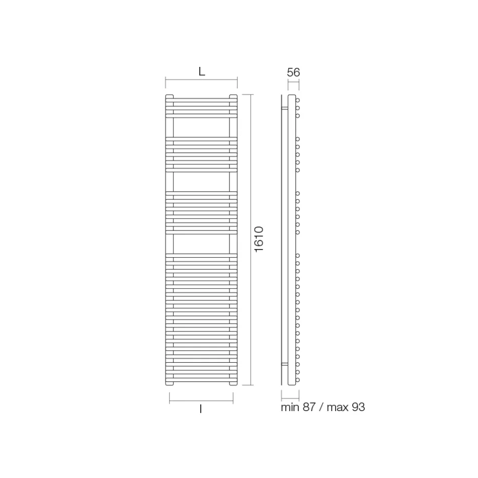 Blandad handdukstork i stålsatinfinish Made in Italy - Peel Viadurini