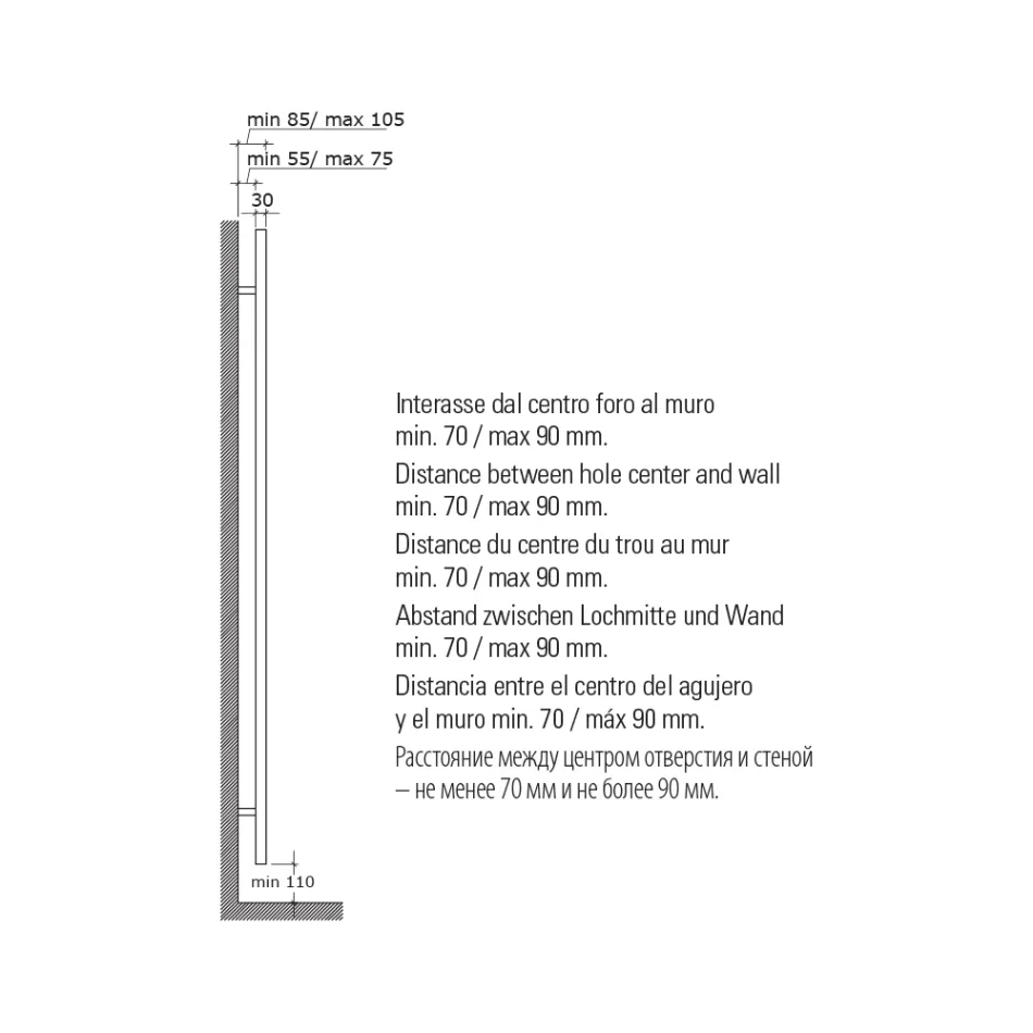 Enkel hydraulisk handdukstork i kolstål Rost Tillverkad i Italien - Alan Viadurini