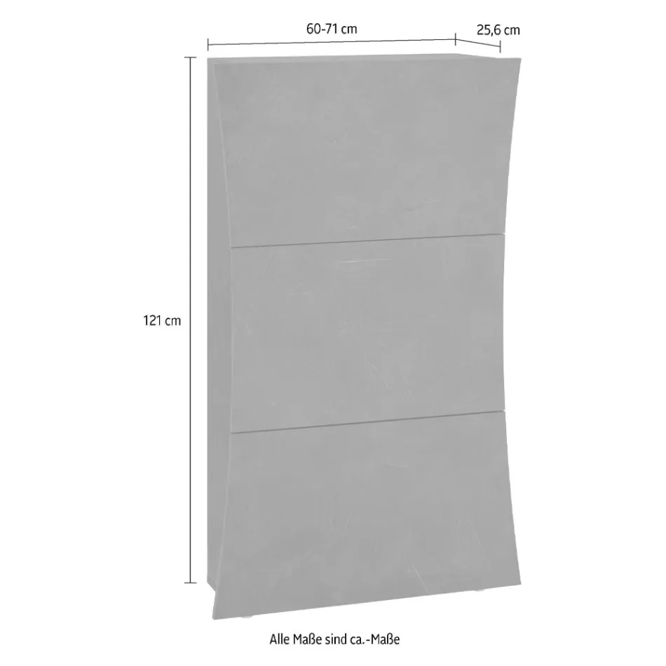 Skoskåp med 3 dörrar i välvt blank vitlackerat trä - Sabine Viadurini