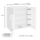 Hög eller låg skohylla i hållbar trädesign med 2 eller 4 dörrar - Fjona Viadurini