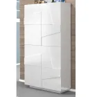 Hög eller låg skohylla i hållbar trädesign med 2 eller 4 dörrar - Fjona Viadurini