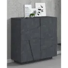 Hög eller låg skohylla i hållbar trädesign med 2 eller 4 dörrar - Fjona Viadurini