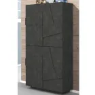 Hög eller låg skohylla i hållbar trädesign med 2 eller 4 dörrar - Fjona Viadurini