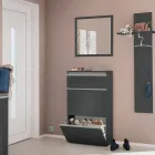 Skoskåp Vit eller Antracit 3 Dörrar Hållbar Trädesign - Emanuelito Viadurini