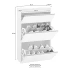 Skoskåp Vit eller Antracit 3 Dörrar Hållbar Trädesign - Emanuelito Viadurini