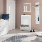 Skoskåp Vit eller Antracit 3 Dörrar Hållbar Trädesign - Emanuelito Viadurini