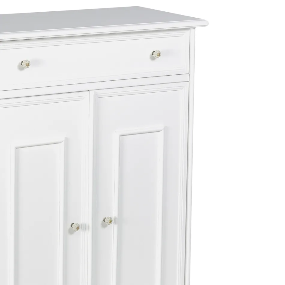 Skoskåp med 1 låda och 2 trädörrar Made in Italy - Lasa Viadurini