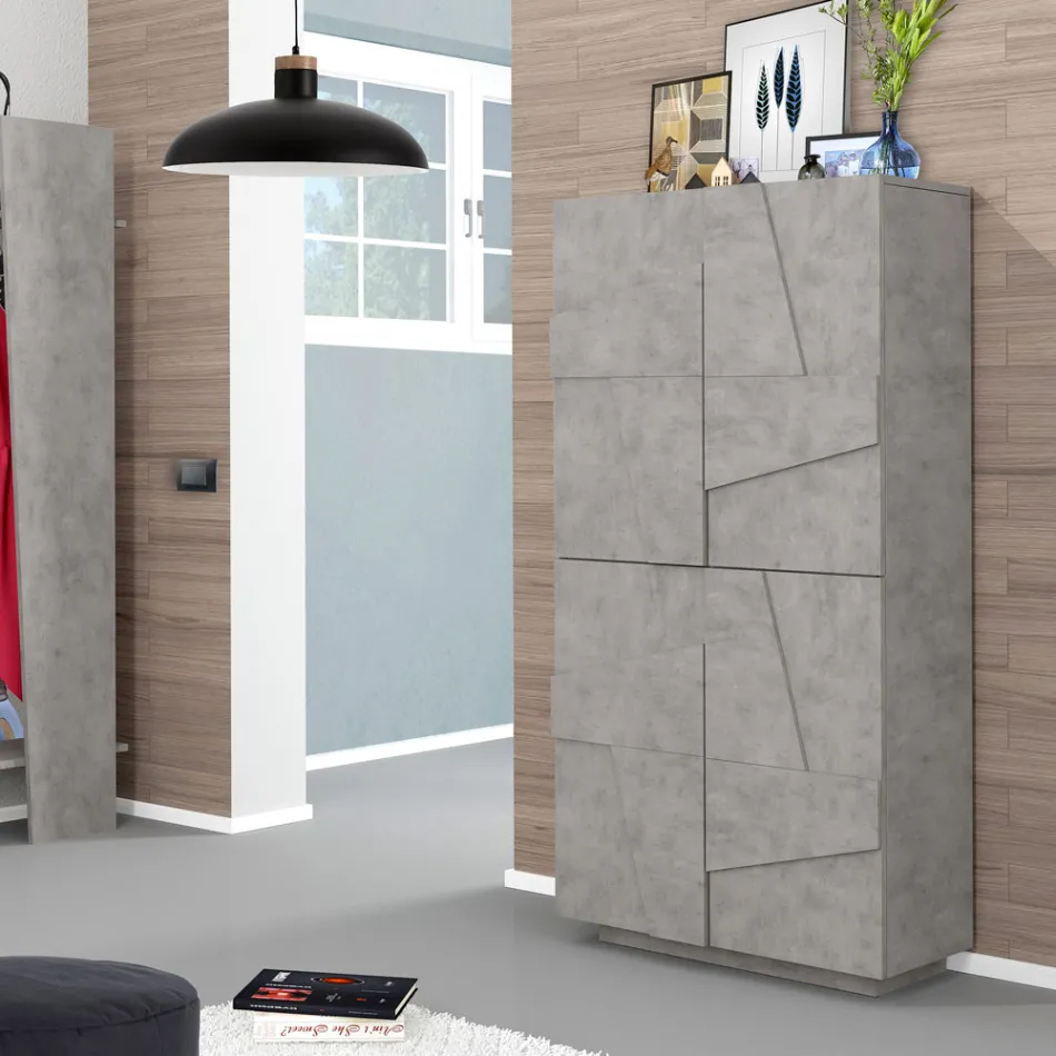 Skoskåp i melamin inomhus med 4 dörrar Tillverkat i Italien - Naditza Viadurini