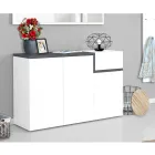 Entréskoställ 3 eller 4 dörrar i vitt trä och skiffer eller lönn - Tiscali Viadurini