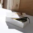 Marmorglasögonlåda tillverkad i Italien - Kenna Viadurini