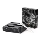 Kaviarlåda med skedar i Carrara Marble Portoro - Jerry Viadurini