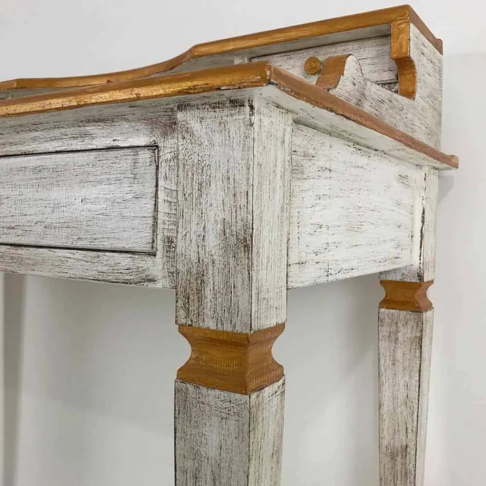 Handgjord skrivbord i massivt trä med 4 lådor tillverkade i Italien - Amela Viadurini