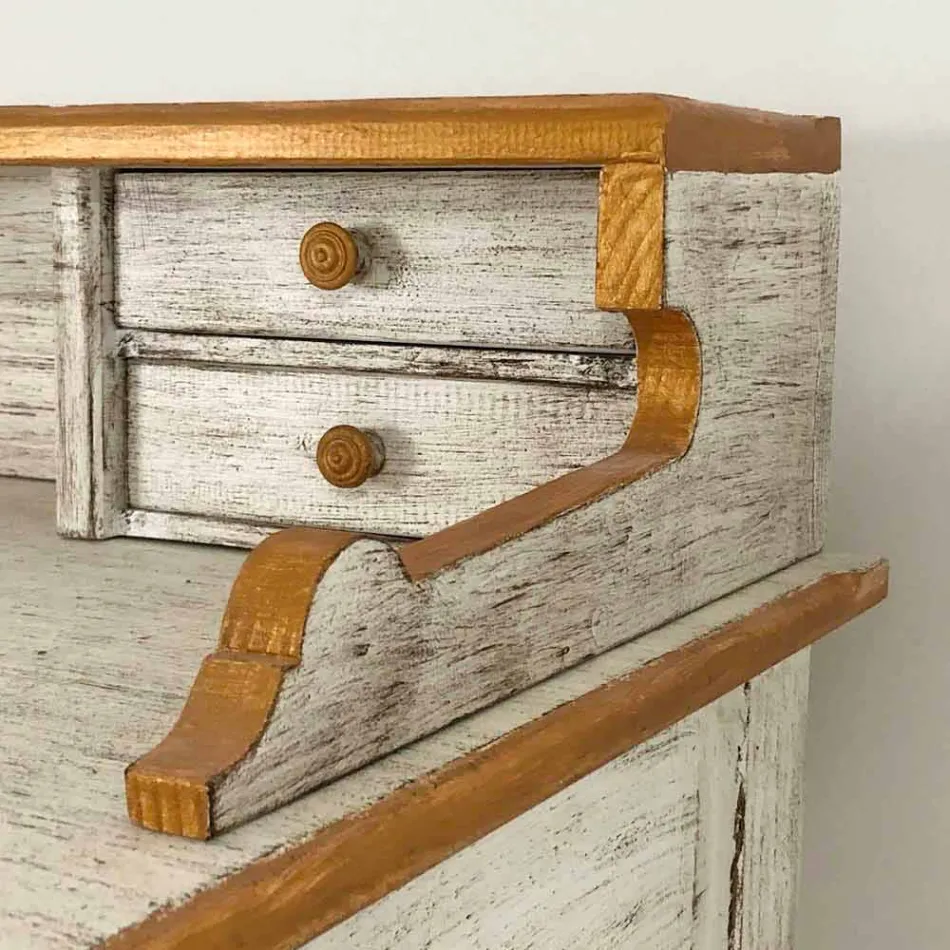 Handgjord skrivbord i massivt trä med 4 lådor tillverkade i Italien - Amela Viadurini