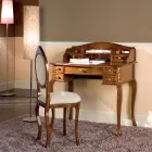 Skrivbord 7 lådor Valnötsträ med inlägg Made in Italy - Katerine Viadurini