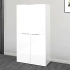 Modernt vitt väggskrivbord i polerat trä italiensk design - Ghero Viadurini