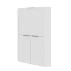 Vitt modernt hörnskrivbord i polerat trä italiensk design - Ghero Viadurini