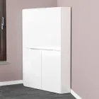 Vitt modernt hörnskrivbord i polerat trä italiensk design - Ghero Viadurini