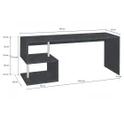 Skrivbord i vitt eller skiffer i italiensk designträ 3 storlekar - Michel Viadurini