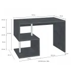 Skrivbord i vitt eller skiffer i italiensk designträ 3 storlekar - Michel Viadurini