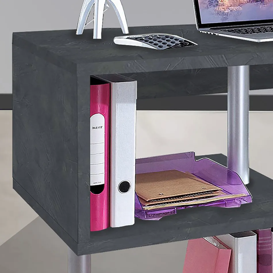 Skrivbord i vitt eller skiffer i italiensk designträ 3 storlekar - Michel Viadurini