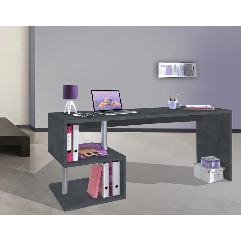 Skrivbord i vitt eller skiffer i italiensk designträ 3 storlekar - Michel Viadurini