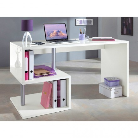Skrivbord i vitt eller skiffer i italiensk designträ 3 storlekar - Michel Viadurini