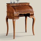 Klassiskt skrivbord 5 lådor i trä och inlägg Made in Italy - Hastings Viadurini