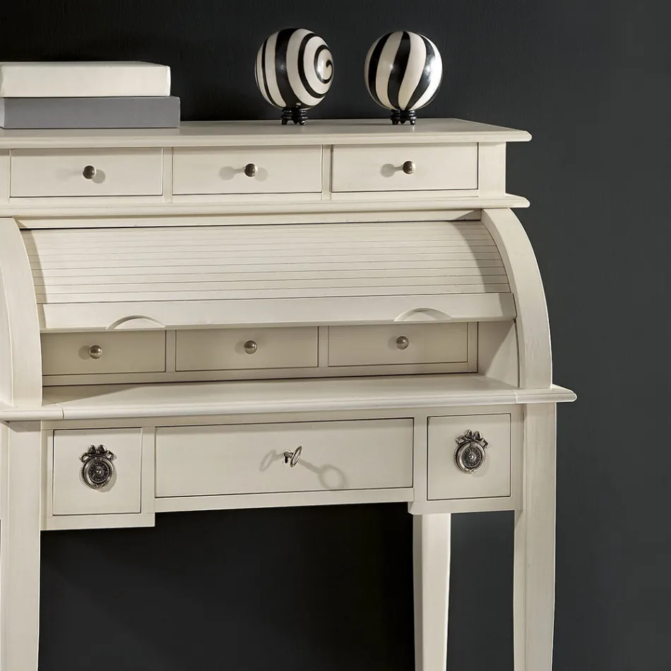 Skrivbord med 6 externa lådor, 3 invändiga lådor och 1 fack tillverkat i Italien - Marte Viadurini