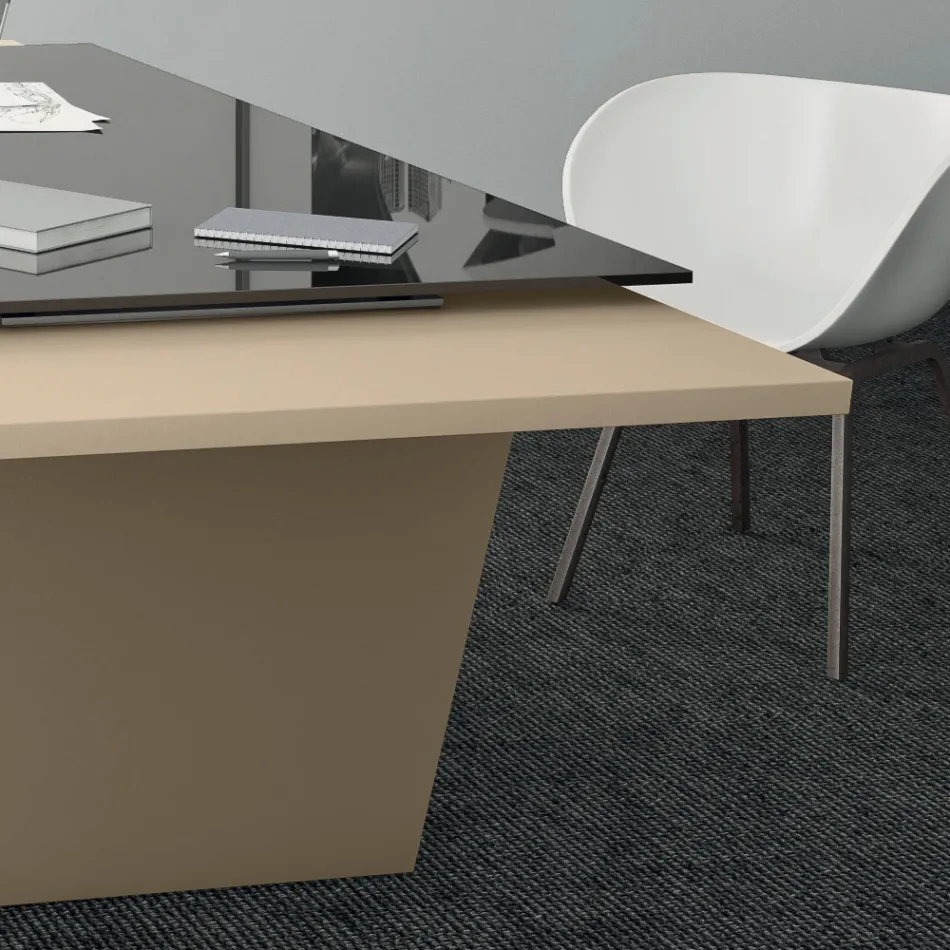 Skrivbord med glasskiva Andrea Stramigioli - Frafalla Viadurini