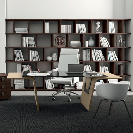 Skrivbord med glasskiva Andrea Stramigioli - Frafalla Viadurini