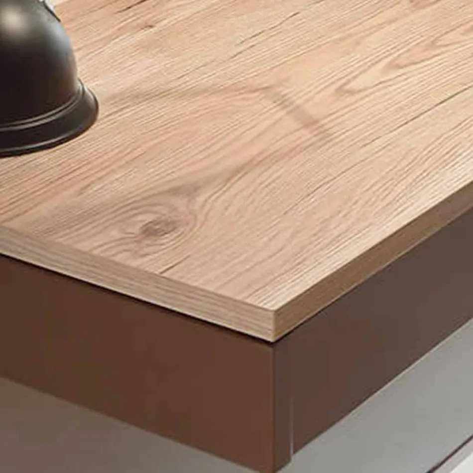 Väggdisk i melamin och metall med låda tillverkad i Italien - kisel Viadurini