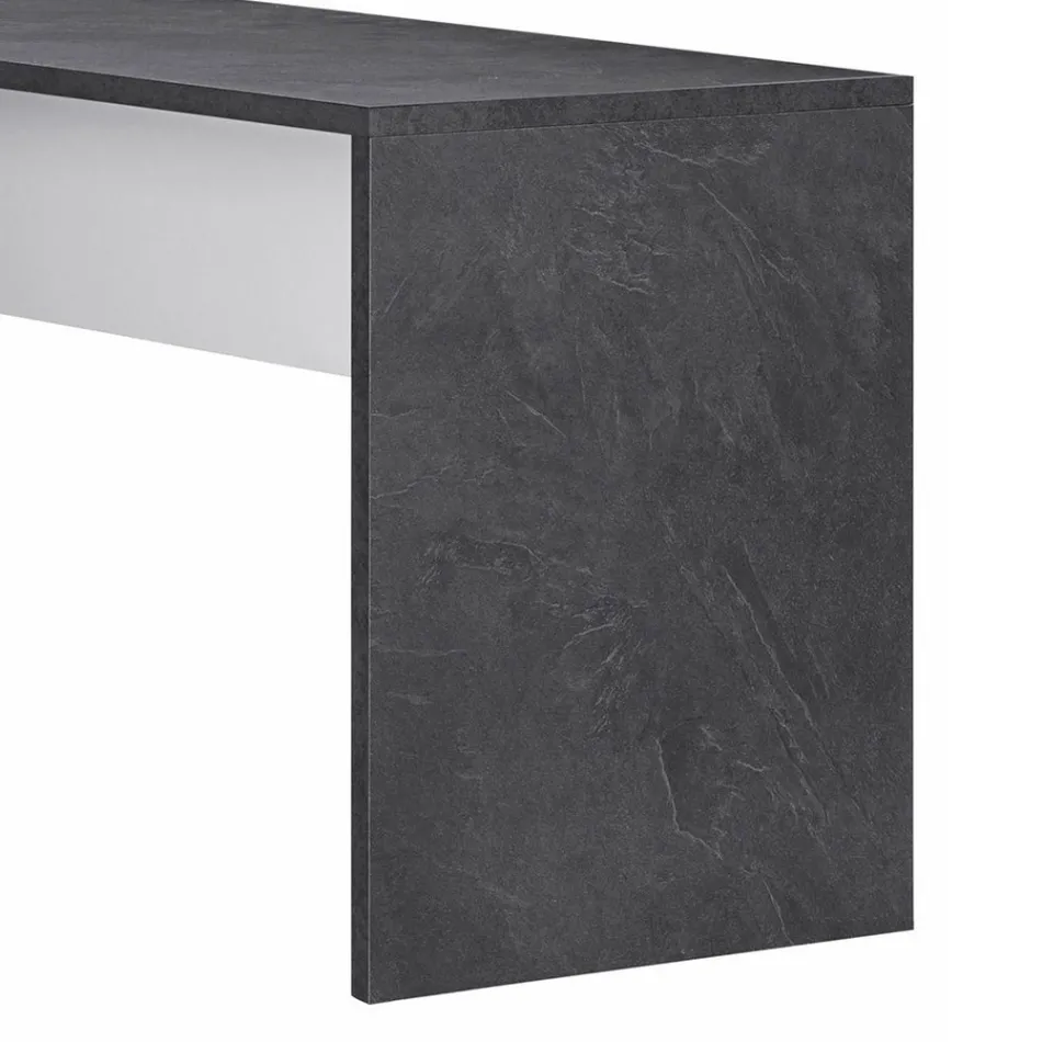 Kantigt kontorsbord i melaminträ 2 ytbehandlingar - Analuisa Viadurini