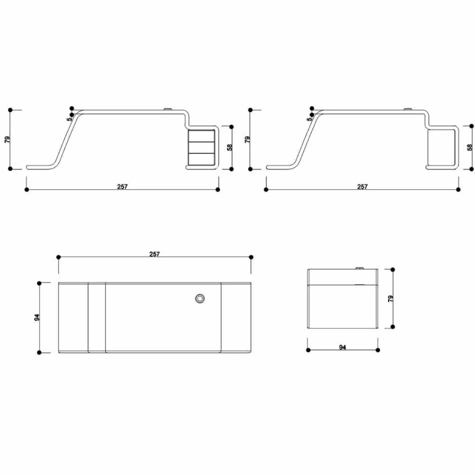 Kontorsbord med trä byrå tillverkad i Italien, Terralba Viadurini
