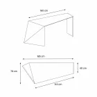 Kontorsskrivbord för modern design Extralight Glass tillverkat i Italien - Rosalia Viadurini