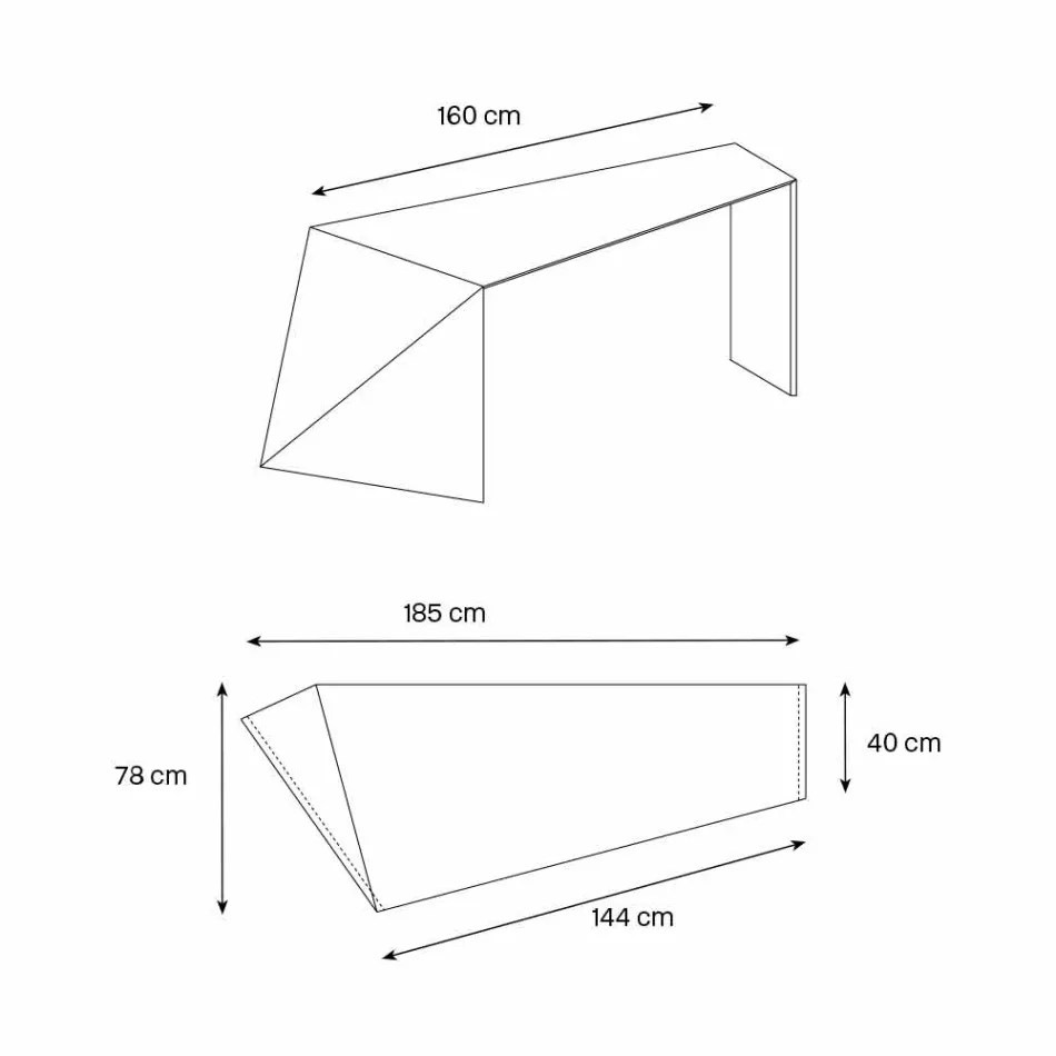 Kontorsskrivbord för modern design Extralight Glass tillverkat i Italien - Rosalia Viadurini