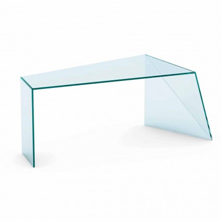 Kontorsskrivbord för modern design Extralight Glass tillverkat i Italien - Rosalia Viadurini
