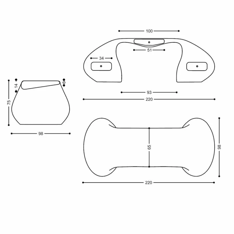 Modernt design skrivbord tillverkat i Italien, Telese Viadurini