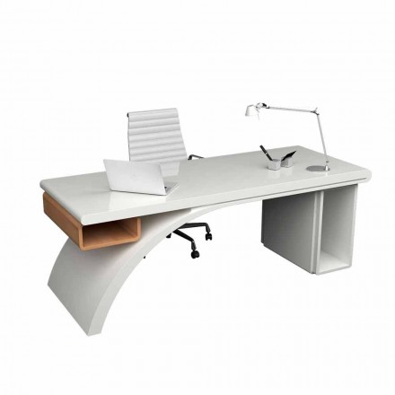 Kontorsbord av trä och Adamantx® Bridge, tillverkat i Italien Viadurini