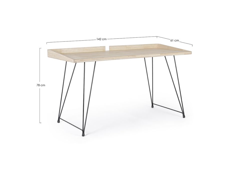 Design skrivbord i stål och trä Top Insudtrial Style - Sekreterare Viadurini
